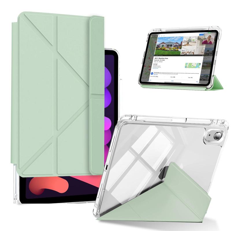 KeeFos ケース iPad Mini 7(A17 Pro 第7世代 2024)/iPad Mini 6(A15 第6世代 2021) 8.3インチ 対応 保護ケース A2993/A2995/A2567/A2568 透明 PC/TPU 保護カバー 取り