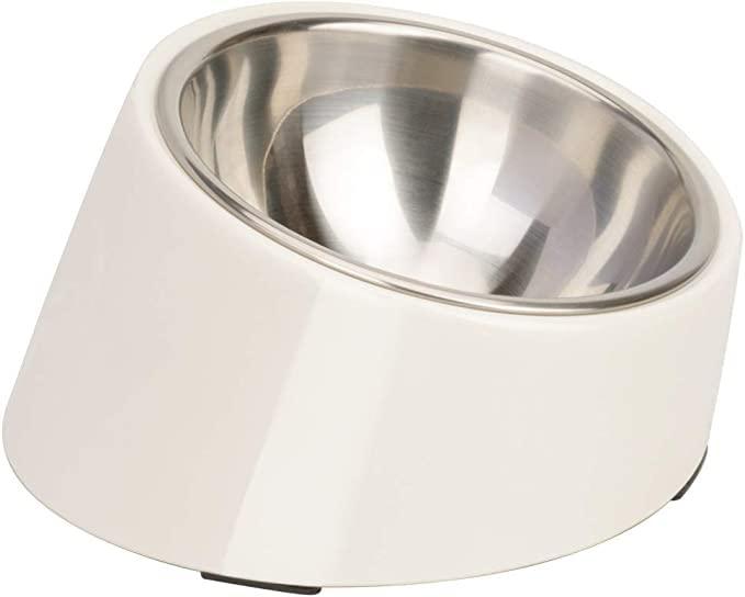 SuperDesign 犬 食器 猫 ペット ボウル ステンレス 給食器 傾斜がある 15度 食事をより気軽に メラミン製スタンド付き 滑り止め 取り外し可能 洗いやすい 食器洗濯機で洗える *特に注意：ThinkPet