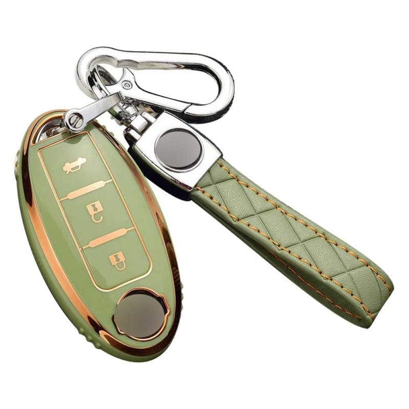 [LETINGFAR] キーケース 日産用 スマートキーケース キーカバーTPU 日産専用設計HBX 3ボタン キーホルダー 日産専用 キューブ エルグランド スカイライン ディアナ エクストレイルなど 用スマー