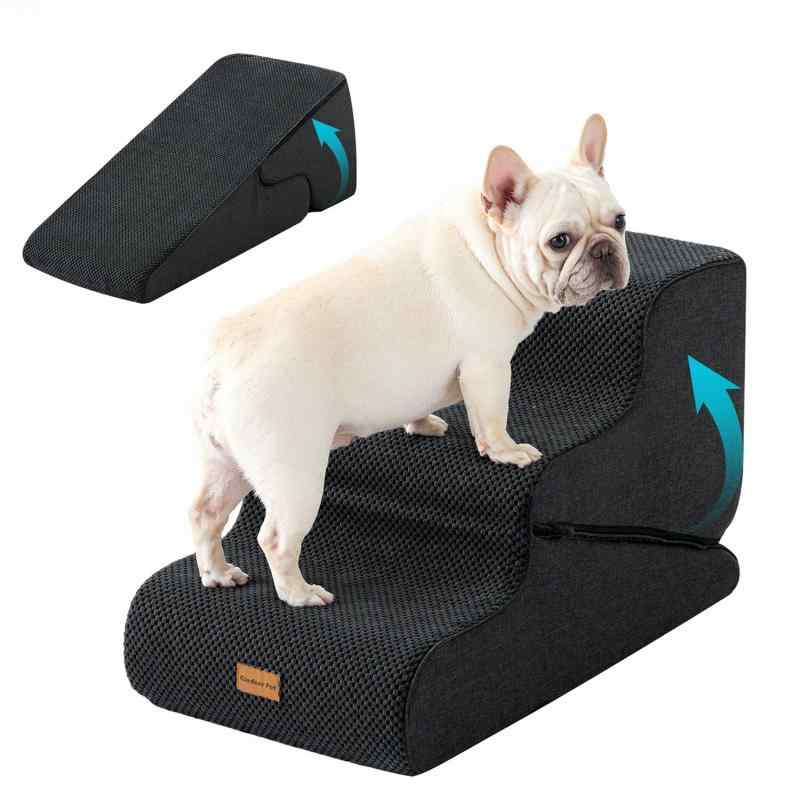 Gardner Pet 犬 階段 犬スロープ階段変形機能搭載 3in1設計 1台で「3段犬用ステップ＋スロープ変形＋相当2段高さ」を実現 リビング・寝室・ソファ横など幅広く活用 サイズ調整可能 (ブラック)