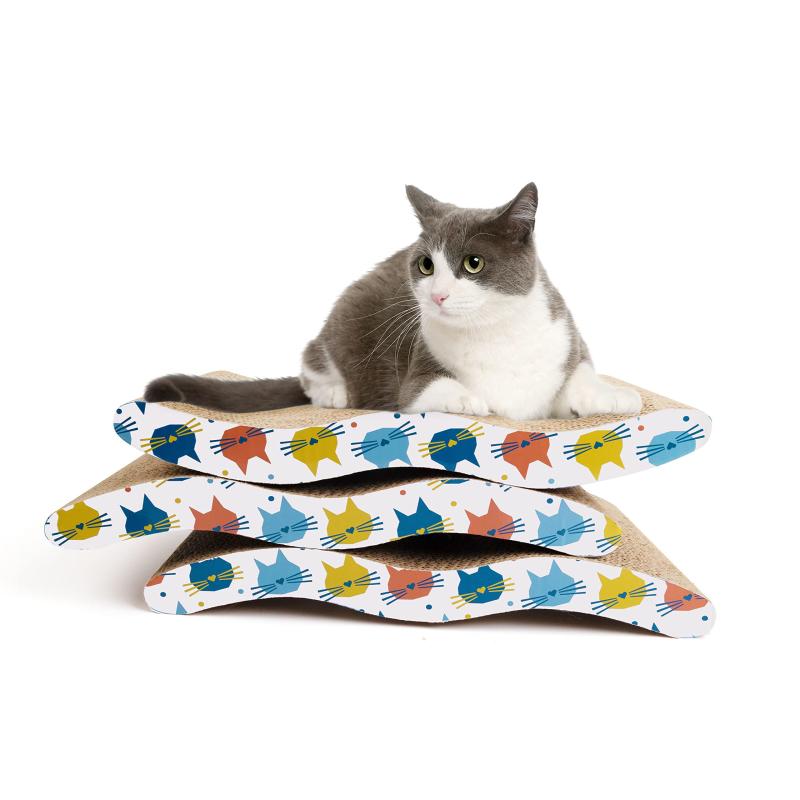 Pet Prime 猫 つめとぎ 段ボール 爪研ぎ ベッド 3枚セット ねこ おもちゃ 両面使え キャット 爪とぎ「快適ベッド」猫のやわらかい体にフィットする、なめらかなカーブを描く曲線形状なので、すやすや眠るのが大好きな愛猫へ「とぎカスが出にくい」素材はキメが細かく硬質なダンボール。ゴミがでにくくお掃除が楽「両面使えてコスパ最高」3枚セットでお届けるし、全部6面で爪みがきことが出来る経済的「丈夫で長持ち」爪とぎ部分の原料は100％紙のダンボールを使用しています、丈夫で破れにくい「またたび付き」愛猫が興味を示さない時に、爪とぎにふりかけてしつけに使用できる