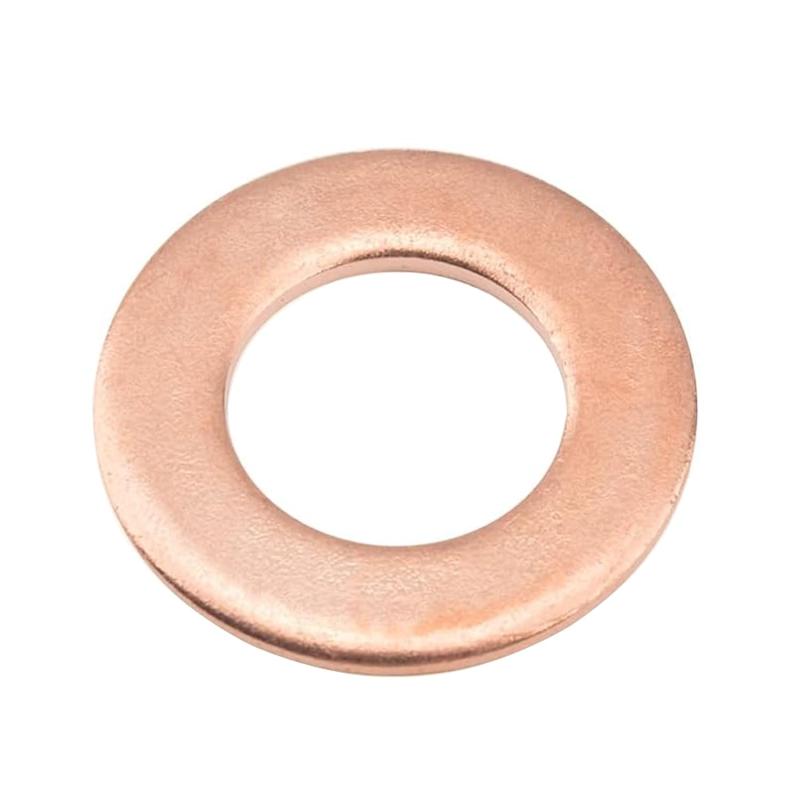 オイルドレンプラグガスケット コンプレッションワッシャー シーリングリング オイル交換用 外径26mm 内径18mm厚さ1.5mm 5個 (銅, M18*26)サイズ、外径26mm、内径18mm、厚さ1.5mm 1パックあたり5枚のオイル栓スペーサーを備えており、オイル交換を何度も行うことができます。必要なときに、スペーサーがなくなる心配はありません。将来のメンテナンスに備えています。