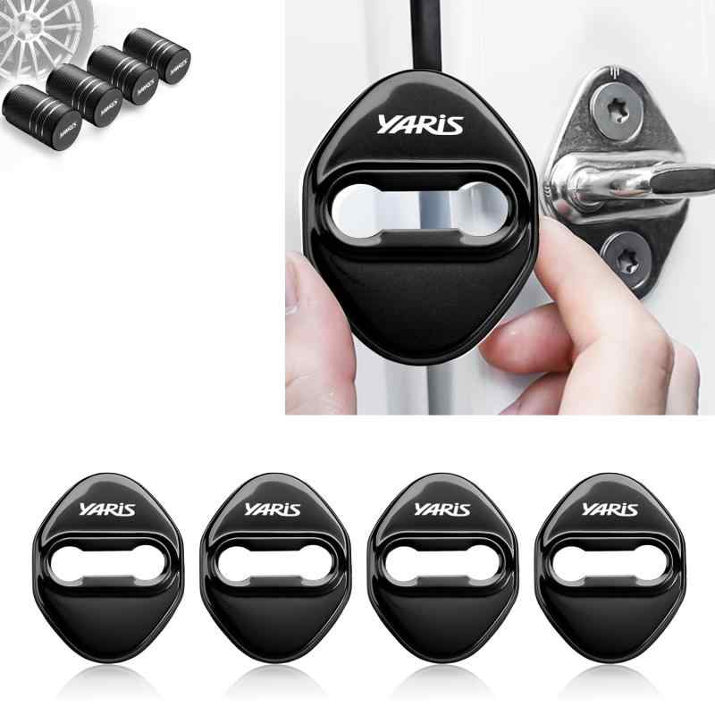 ヤリス アクセサリー ドアストライカーカバー Yaris 車 専用設計 ヤリスクロス カスタム 内装パーツ, ドアロックカバー 高級鏡面ステンレス製 独創 改良式 4個セット（贈り物: ヤリス タイヤ
