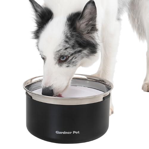 Pet Goods - Gardner Pet 犬 水飲み器 3.85L 大容量【濾過機能＋水こぼれ防止】ステンレス製 滑り止め コーヒーマシン級フィルター付き 交換不要 浮遊ディスク 犬用自動給水器プラス設計 犬用スローボウル