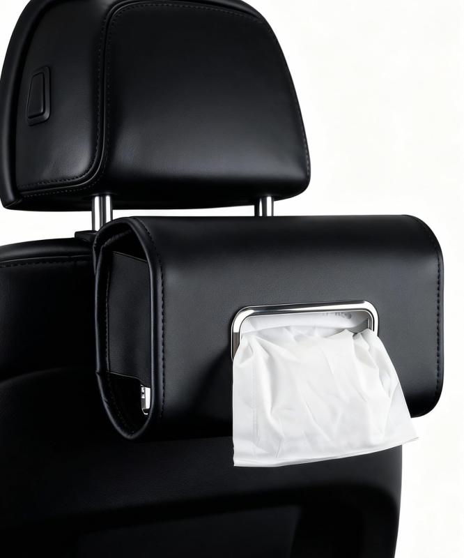 Rakuten - 車用 ティッシュケース 【全車種対応】 ティッシュボックス 車載 ティッシュカバー PUレザー スリム 大容量 BOXティッシュ対応 ヘッドレスト取付 サンバイザー対応 車内収納 おしゃれ 車用