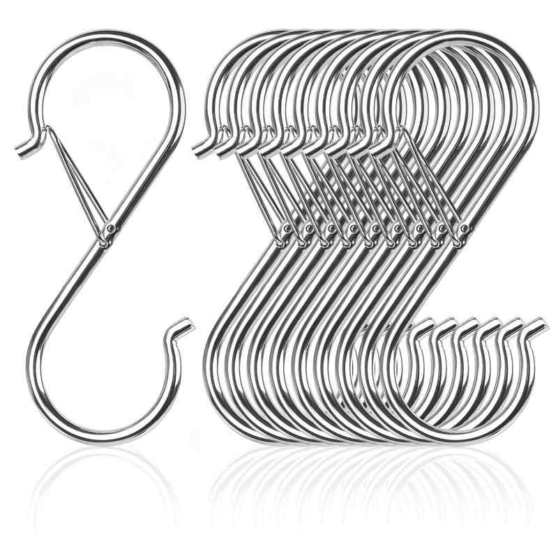 S字フック ステンレス 落ちない 10個セット (9cmx10pcs) 耐荷重15kg 防錆 防水 収納吊り下げフック キ..