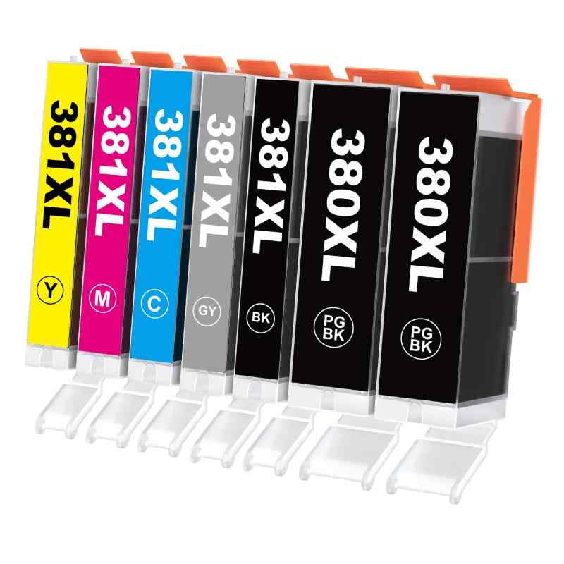 BCI-380XL BCI-381XL 互換インクカートリッジ キャノン(Canon)用 プリンターインク 6色7本セット (380PGBK×2 + 381BK/C/M/Y/GY) 増量 大容量 TS8130 TS8230 TS8330 TS8430 対