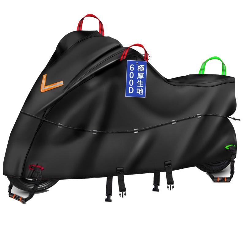 Rakuten - Bst Jyob バイクカバー オックス600D 厚手 【バイク専門家監修 防風プロテクション 強風に負けない】 丈夫 防風 防炎 極耐熱 防水 撥水 強紫外線防止 盗難防止 スクーター/原付/125cc/250cc用/400cc