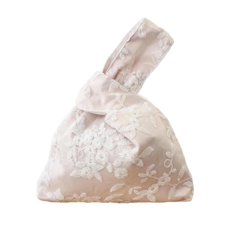 [vrunyuoi] 夏 浴衣 着物 レース 巾着 和装 バッグ 浴衣 和風巾着 お祭り 和柄 かわいい 花柄 ポーチ プレゼント マチ付き シック モダン 白 ベージュ 花火大会和風小物入れ 小銭入れ 和柄 花火