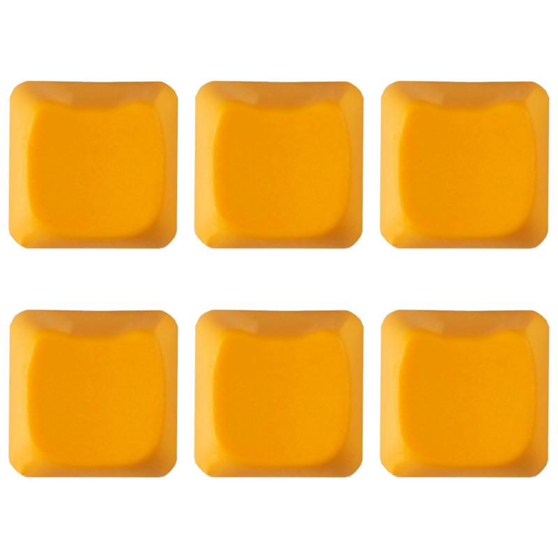 XuJJJJunB キーキャップ 6個入り 可愛い キーキャップ かわいい キートップ キーボードキャップ 猫の頭の形（オレンジ）