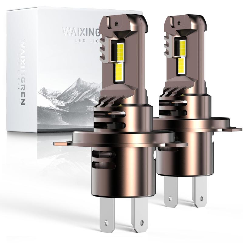 Rakuten - WAIXINGREN H4 LEDヘッドライト 車検対応 爆光 Hi/Lo h4 led ライトト ledバルブ 24000LM 30W*2 5倍明るさUP 6500K ホワイト LEDチップ搭載 ヘッドライトバルブ DC12V-16V 四重放熱 静音フ