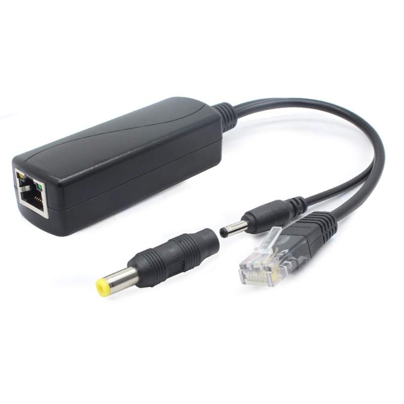 ANVISION 5VギガビットPoEスプリッター、48V〜5V 2.4Aアダプター、プラグ3.5mm x 1.35mm、5.5mm x 2.1mmコネクター、IEEE 802.3af準拠、IPカメラなど