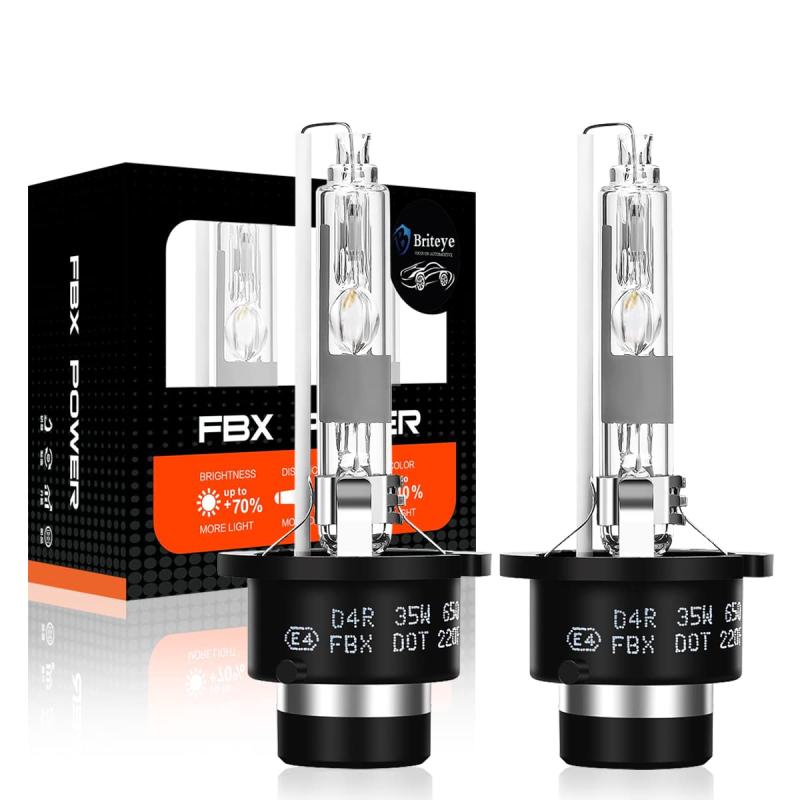Briteye 車用 ヘッドライト D4R HIDバルブ 6500K 35W 純正交換用 HID ヘッドライト球 Xenon 12V 2個入