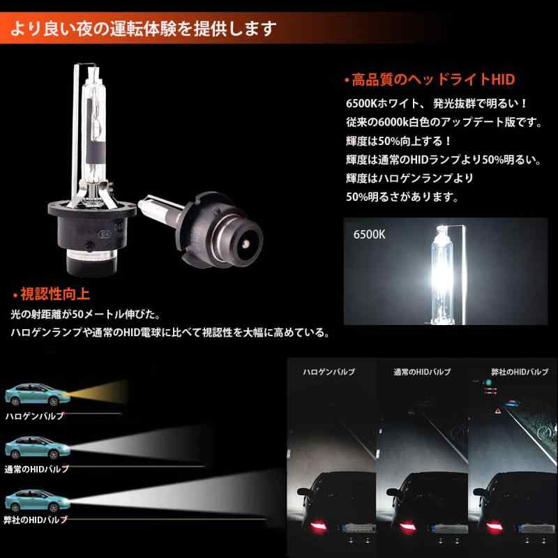 フローイングgtのBriteye 車用 ヘッドライト D4R HIDバルブ 6500K 35W 純正交換用 HID ヘッドライト球 Xenon 12V 2個入｜アングル2