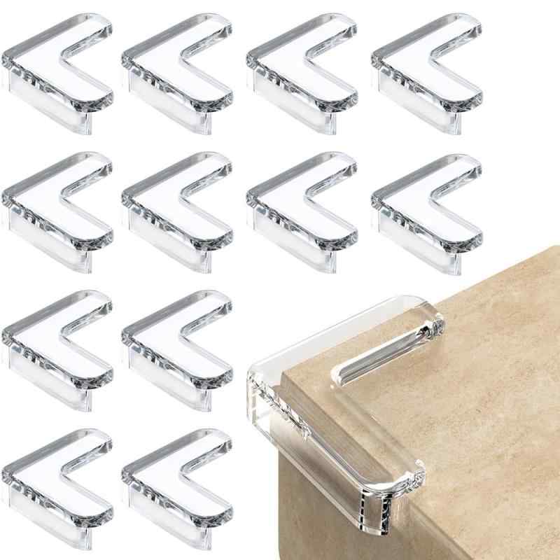 透明角保護12点セット、テーブルマット角、保護マット、両面テープ保護カバー付き、柔らかいPVC材質、無毒、赤ちゃん保護マット、取り付けやすく、赤ちゃん、子供と老人の怪我を防止し