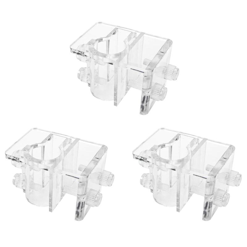 AQUILIVE 水槽 パイプ パイプホルダー ホース固定 取り付け具 透明アクリル製 固定具 適用5-20 MMホース アクアリウム パイプホルダー 水槽用 （3個セット）
