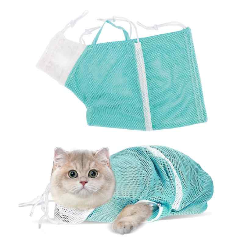 Rakuten - MUFUSHAN 猫用 みのむし袋 猫 シャワーバッグ 猫用しつけ用品 メッシュ通気 猫 洗濯キャットバッグ 点眼 耳掃除 皮下点滴 猫爪切りネット 脱走防止 暴れる猫対策
