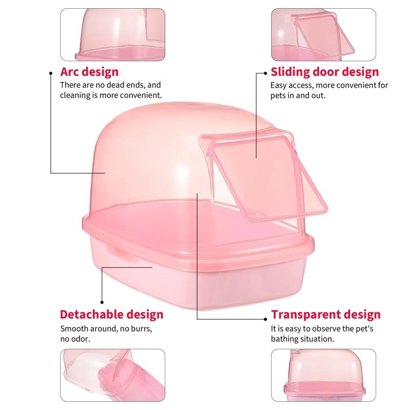 Kisangel ハムスター トイレ 砂浴び容器 チンチラ用サンドバスケース 小動物バスルーム ペット用 ABS製 軽量コンパクト 23×16×17cm