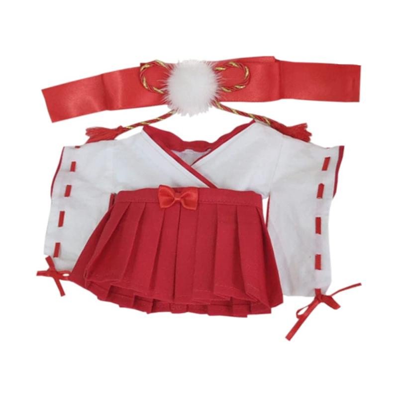 niannyyhouse　20cm ぬいぐるみ 服　ウィッチコスチューム　着物　ヘッドドレス　ブラウス　スカート　着せ替え　綿人形　アクセサリー