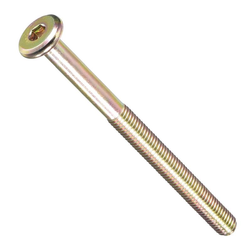 Rakuten - METALLIXITY フラットヘッド六角ソケットキャップボルト(M8-1.25x100) 5個、スチールヘックスソケット家具ボルトねじ - 家具木工プロジェクト用、イエロー