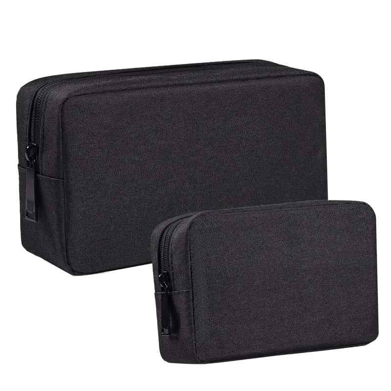 YINKE ガジェットポーチ メンズポーチ 小物入れ トラベル PC周辺 小物入れ収納ポーチ 大容量 多機能 収納 化粧 旅行 出張 ケーブル 収納 コード 2サイズセット (黒) flowing2-10193611 フローイングgt パッケージ画像
