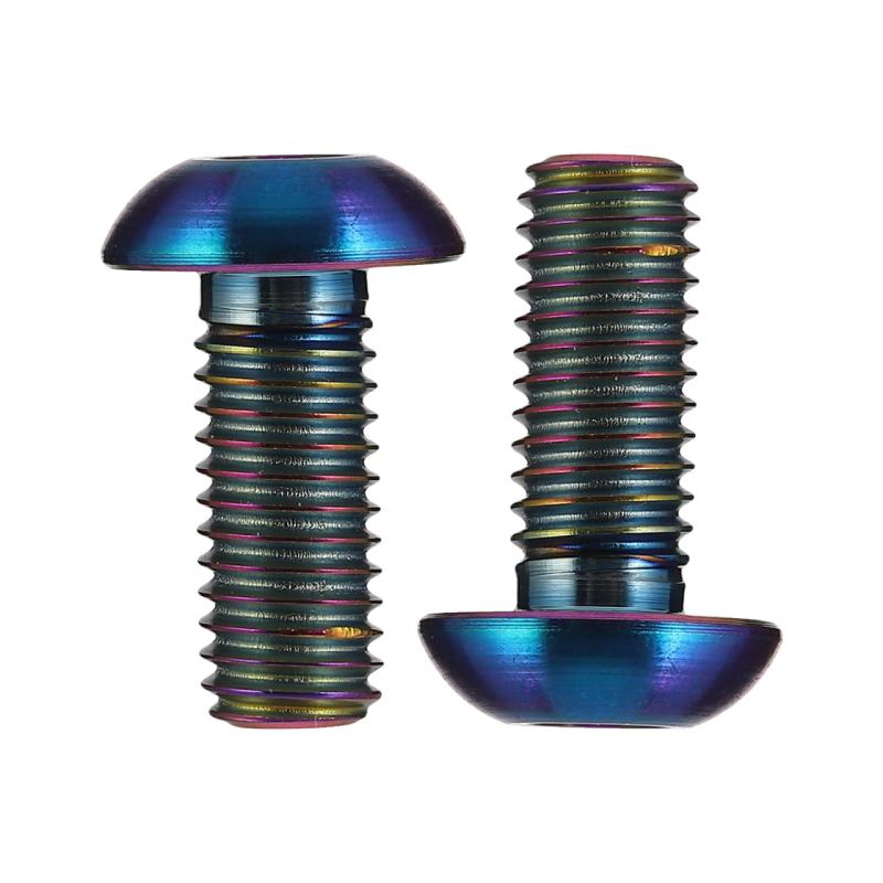 Rakuten - iplusmile iplusmile 4pcs チタン ネジ チタンボルト M5*12mm ボトル ケージ 六角穴 チタンボルト 焼きチタン 自転車ボトルケージチタン合金ボルト 水 ボトル ホルダー バイク用 ネジ カラフル