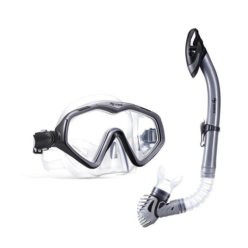 [MORGEN SKY] マスク＆スノーケルセット 2点セット シュノーケルセット シュノーケリング シュノーケル マスク スノーケル ダイビング 軽量 強化ガラス 高密着性 男女兼用 浸水防止 F53