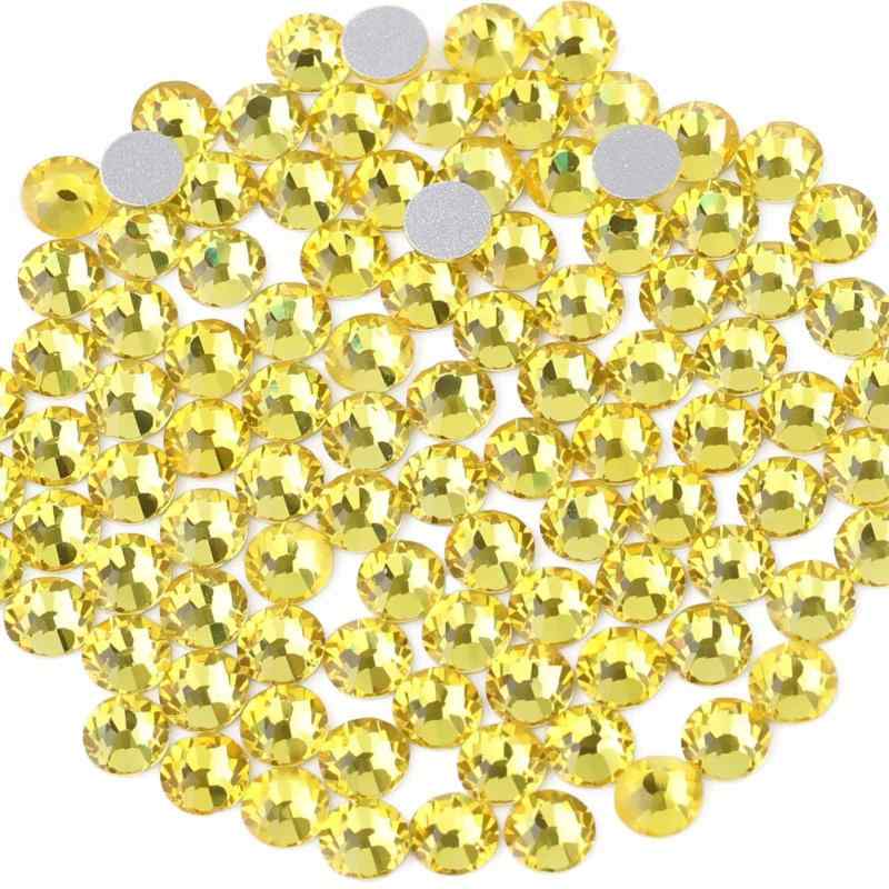 Rakuten - Beadsland（ビーズランド）288ピースフラットバック ラインストーンネイルアート クラフト用 ノン・ホットフィックス、シトリン、SS30、6.3-6.5mm