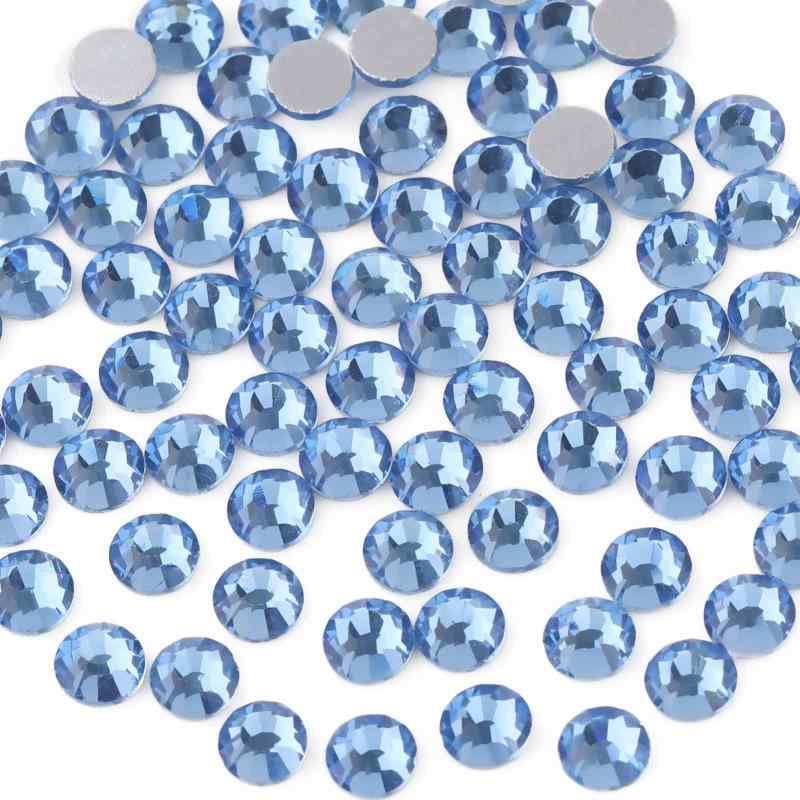 Rakuten - Beadsland（ビーズランド）288ピースフラットバック ラインストーンネイルアート クラフト用 ノン・ホットフィックス,ライトサファイア,SS30,6.3-6.5mm