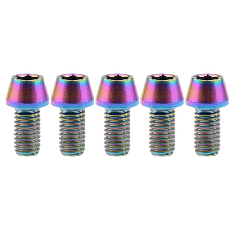 乐天商城 - Ruifu M8x15円錐頭チタン合金M8x15mmボルトねじ 六角穴付ボルト 5個入 (M8x15mm, でレインボー)