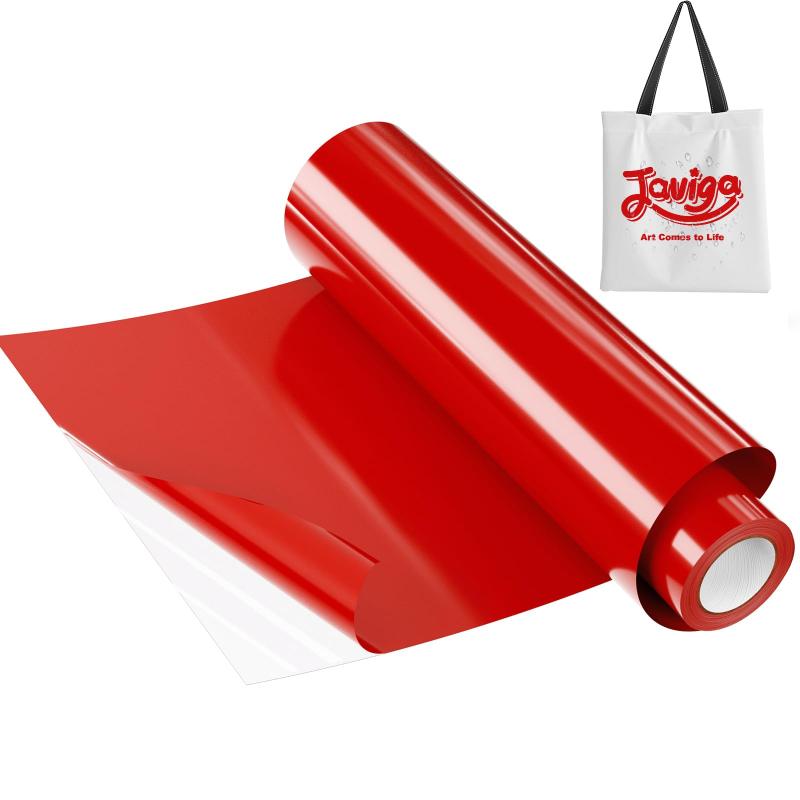 Rakuten - JAVIGA 熱転写ラバーシート アイロンプリントシート PU素材DIY用 約30.48*304.8cm Tシャツ 布 綿 ポリエステルに適応 洗濯可能 （赤）