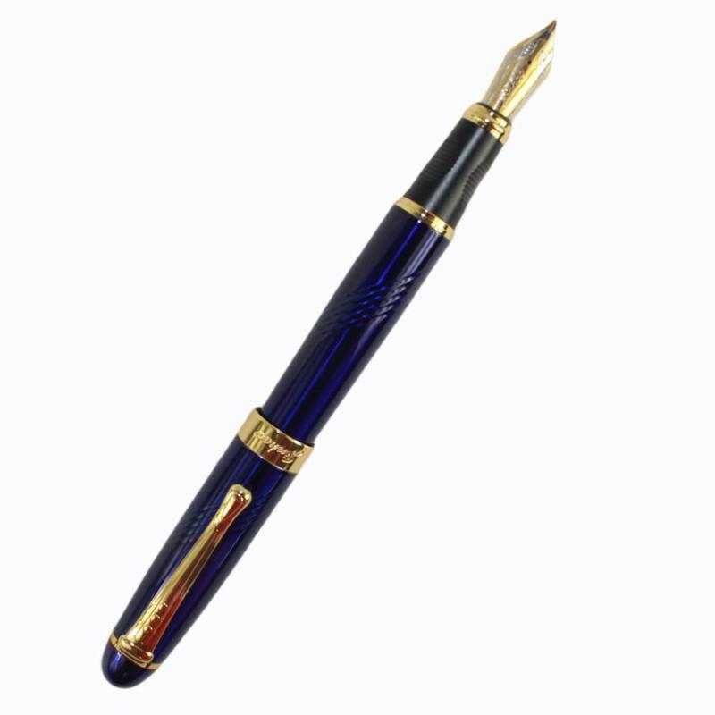 Rakuten - Gullor 450 Blue with Carving Lines Fountain Pen Medium Nib 18kgp