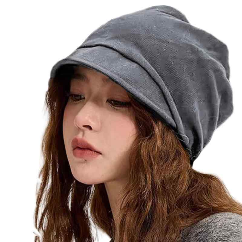 [YAYUPLUS] ニット帽子 レディース 医療用帽子 つば付き 大人 キャスケット ニット帽 外出用 白髪隠し..