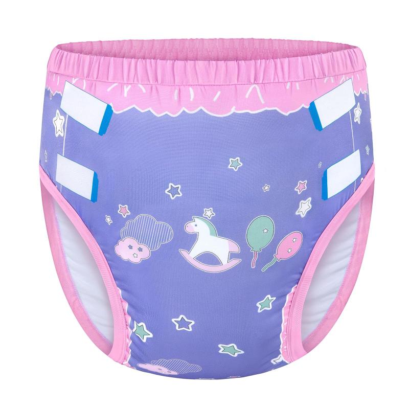 LittleForBig大人用シルキートレーニングパンツ【木馬ちゃん】ウェストゴム付き 吸収層入り 通気性 洗濯可 快適フィット