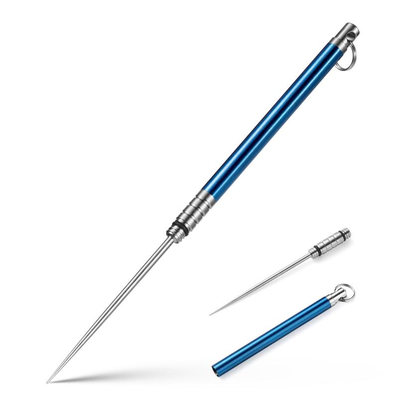 TITANER EDC 軽量チタン 多機能つまようじツール 保護ケース付き ブルー 9726458774096