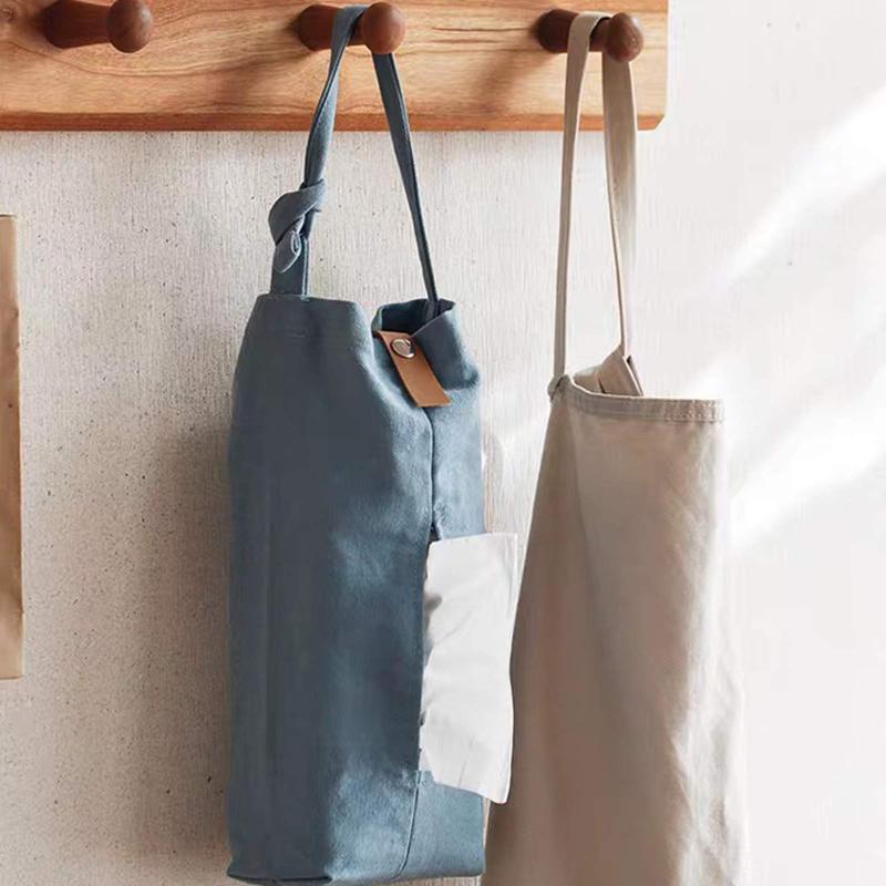 JYeew ティッシュケース 吊り下げ 壁掛け 居間車内キッチンバスルーム用 ティッシュボックス 約12X1X28cm (ライトブルー)