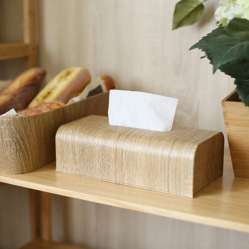 乐天商城 - ティッシュケース 木目 おしゃれ 北欧 ティッシュカバー エコ素材 【26×13.5×8cm】