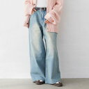 ヴィンテージ加工デニムワイドパンツ [ 130cm 140cm 150cm M L XL 子供 大人 キッズ 男の子 女の子 レディース 親子 お揃いコーデ ジ...