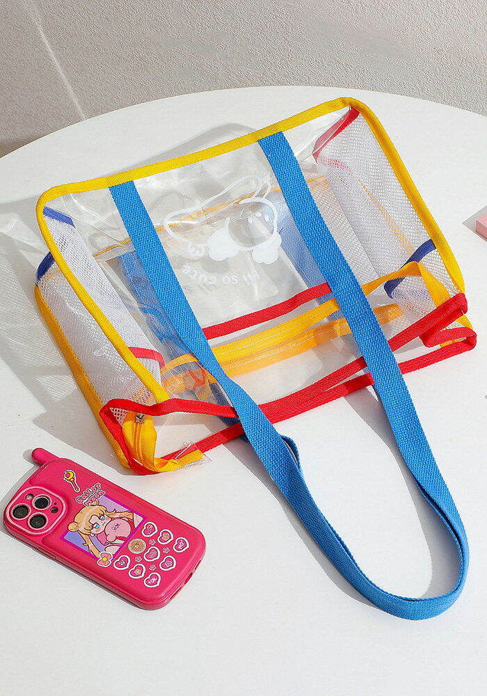 プールバッグ 女の子 レディース 大きめ 手提げ バッグ プールバック 小学生 透明 ...