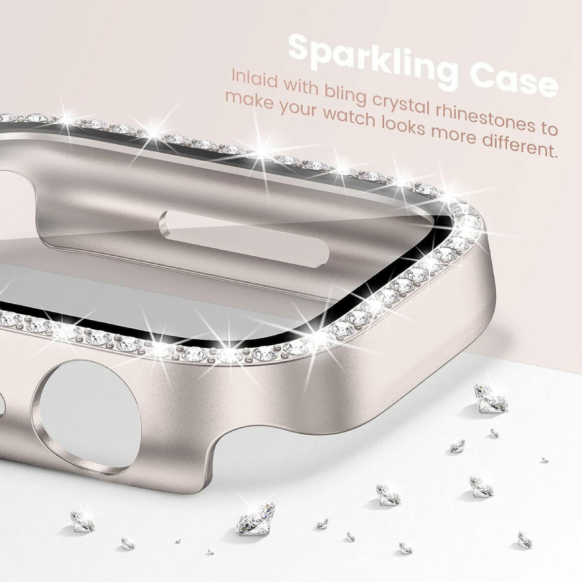 【ポイント10倍】 アップルウォッチ カバー 画面保護 ケース キラキラ apple watch ラインストーン シリーズ 11 10 9 8 7 6 4 5 高級 42mm 46mm 40mm 44mm 41mm 45mm レディース 女性 おしゃれ かわいい se se3 2