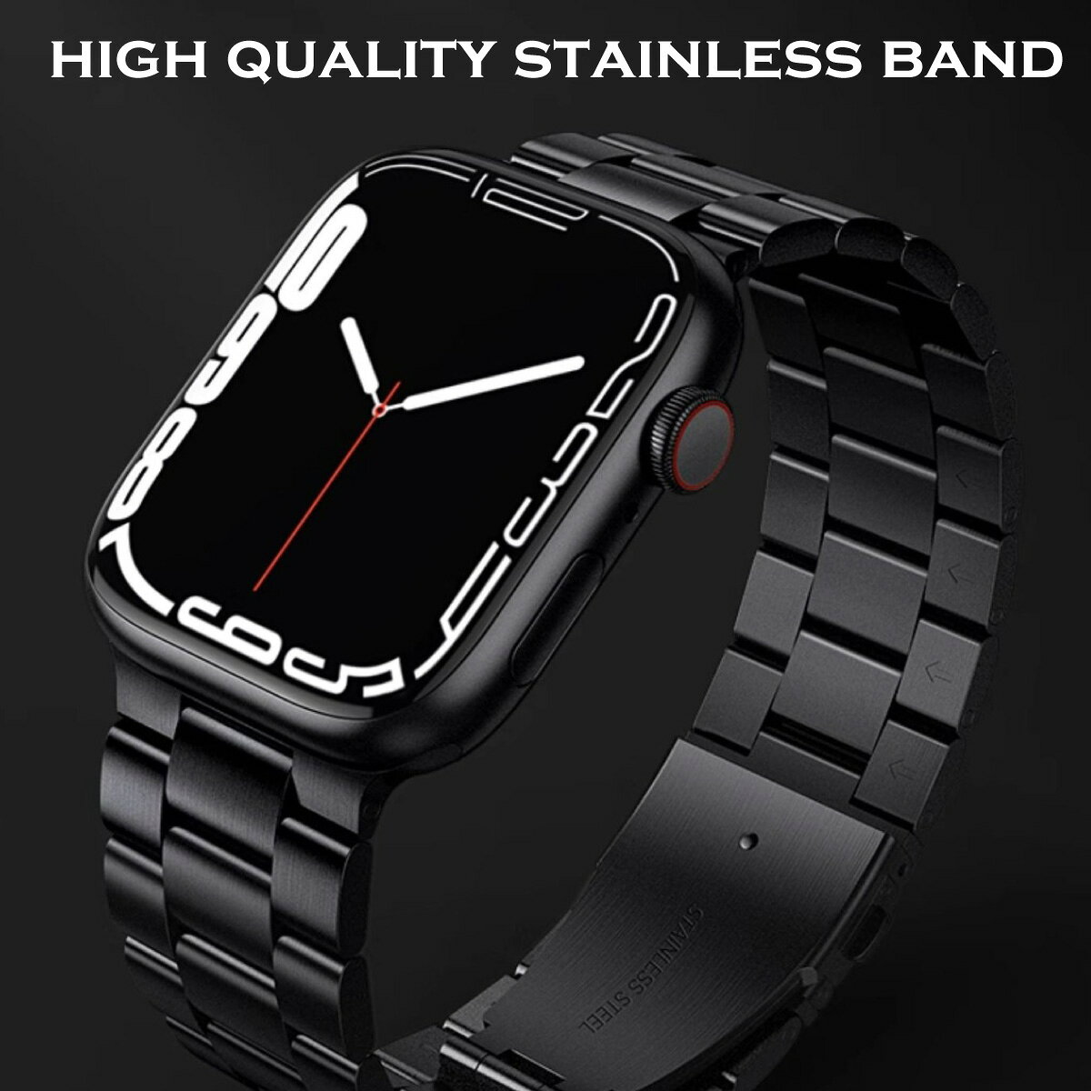 【ポイント5倍】アップルウォッチ バンド ステンレス メンズ apple watch ベルト 44mm 45mm 46mm 42mm 41mm 40mm シリーズ12 se se2 ビジネス シンプル 49mm ウルトラ おしゃれ flutt-10000060 FLUTT サンプル画像2