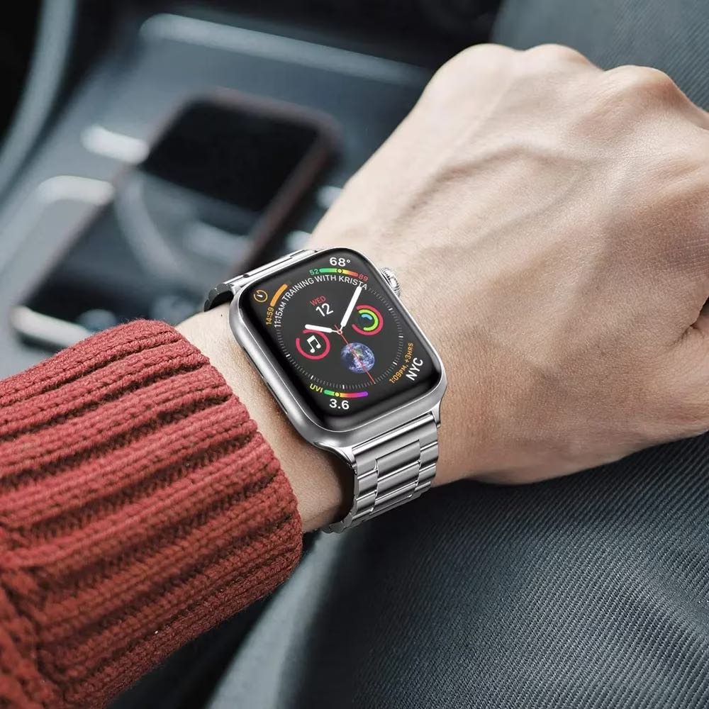 【ポイント5倍】アップルウォッチ バンド ステンレス メンズ apple watch ベルト 44mm 45mm 46mm 42mm 41mm 40mm シリーズ12 se se2 ビジネス シンプル 49mm ウルトラ おしゃれ flutt-10000060 FLUTT サンプル画像3