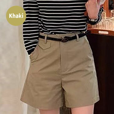 【20%OFFクーポン】 ハーフパンツ ショートパンツ レディース 春 夏 秋 チノ ボトムス ショート チノパン 短パン 膝上 ハイウエスト 台形 涼しい 大きいサイズ かわいい おしゃれ きれいめ 大人 可愛い 無地 カジュアル 登山 アウトドア 山ガール 黒 カーキ 20代 30代 40代