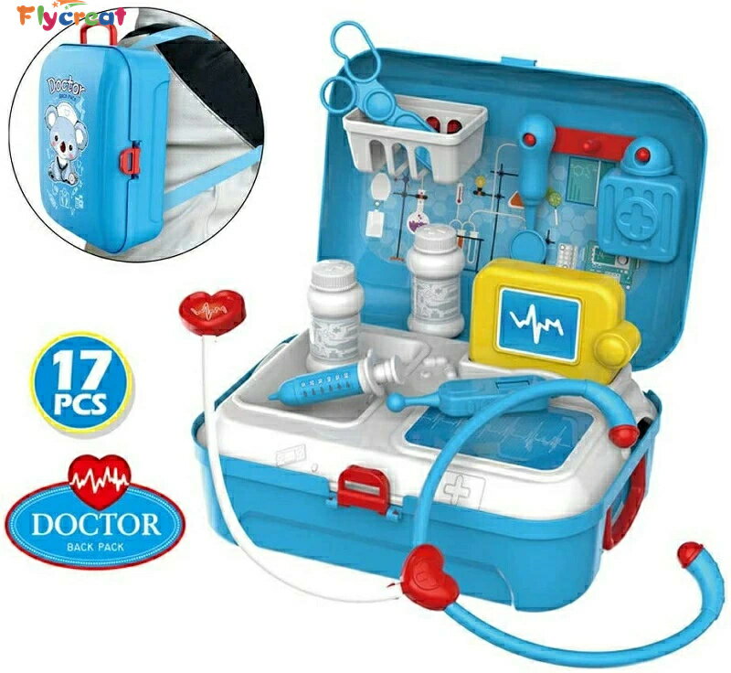 17点セット お医者さんごっこ おもちゃ お医者さんごっこ 知育玩具 医療キットおもちゃ 持ち運びが簡単 ごっこ遊び 誕生日プレゼント 出産祝い 贈り物【海外通...