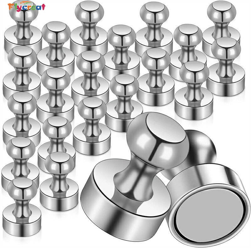22個セット 強力マグネットピン ネオジム磁石 冷蔵庫用マグネット、ホワイトボード 磁石押しピン、オフ..