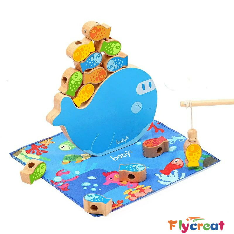 木製おもちゃ 魚おもちゃ 紐通し ひもとおし 釣りおもちゃ 魚釣りセット 子供 男の子 女の子 クリスマス プレゼント 誕生日 6歳以上【海外通販】のサムネイル