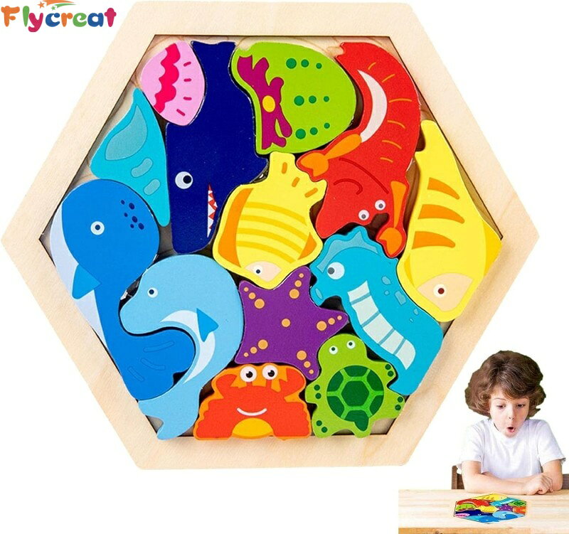 Rakuten - 木製 積み木パズル 知育玩具 1〜3歳 子供 誕生日プレゼント 男の子 女の子 ブロック おもちゃ 動物 のりもの【海外通販】