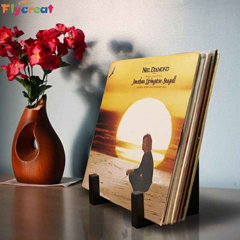 Rakuten - レコードCD収納スタンド ブックスタンド デスク 本立て 雑誌ラック コンパクト 展示・収納 ブラック【海外通販】