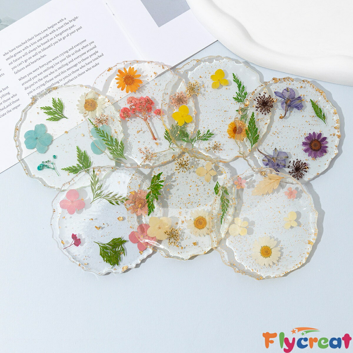 Rakuten - レジンコースター ドライフラワーコースター 押し花コースター カップコースター おしゃれコースター【海外通販】