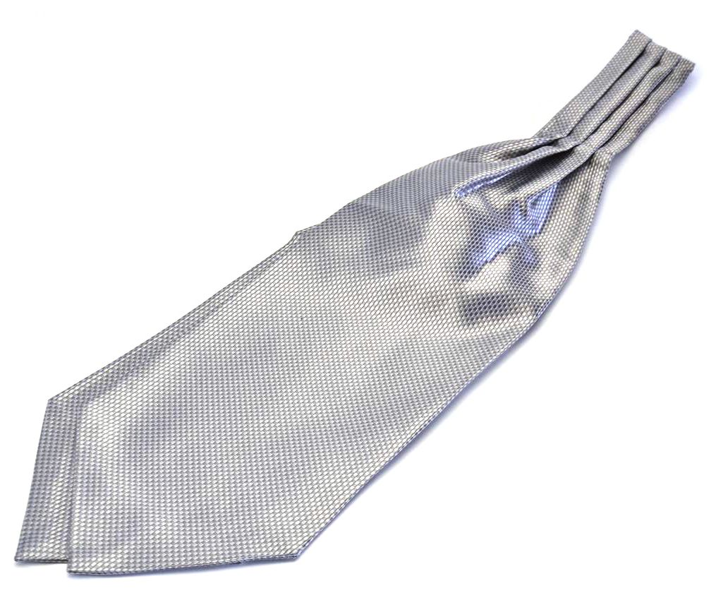 わけあり アスコットタイ シルバー ブロック柄 おしゃれ HUGO VALENTINO asc-2w